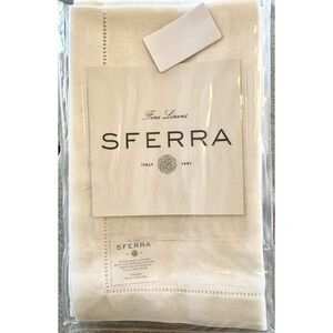 Sferra 902 Festival Linen Dinner Napkins White 20x20 Set of 4 NIP